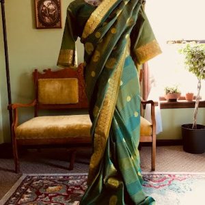 Indian Silk Green Saree – Custom Dress By Archi Thorne Sunshine Waters // Green Indian Silk Saree